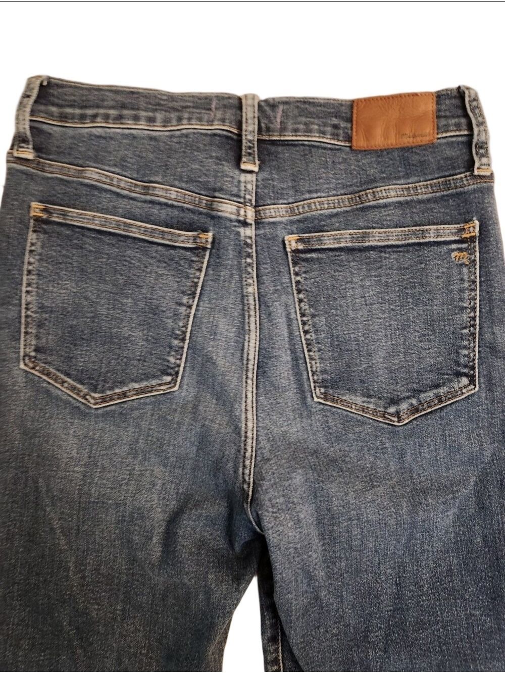 Madewell 10" High-Rise Skinny Jeans Medium Wash Denim Size 29 Whiskering - Picture 12 of 14